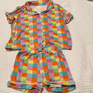 Pink Lily 4T Multicolor Checkered Kids Pajama Set.  Great condition.